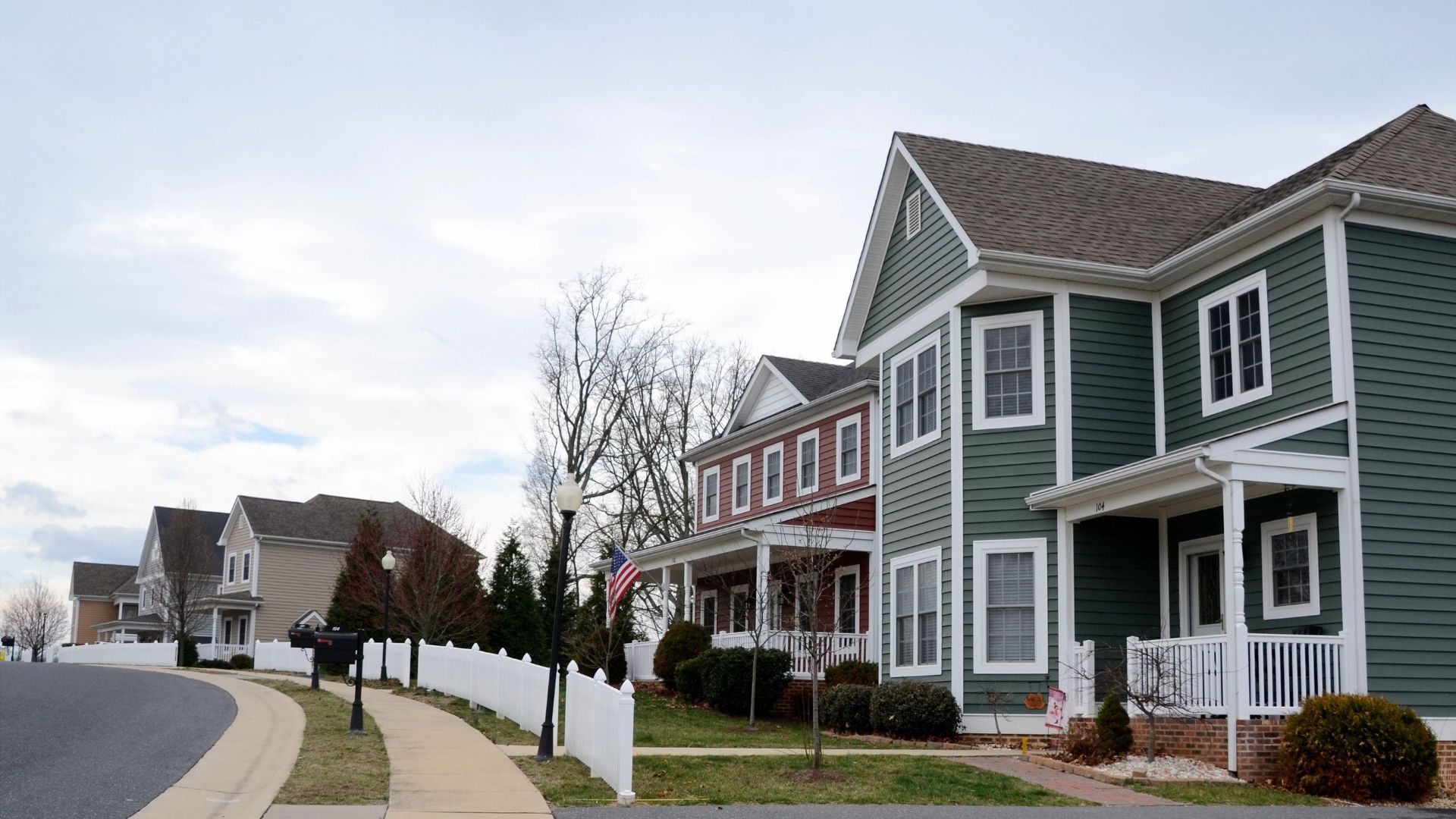 Two-story homes on a residential street